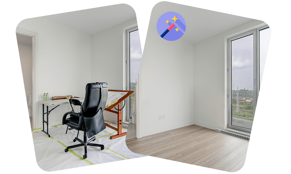 Before and after photo retouching examples - Professional real estate photo editing results